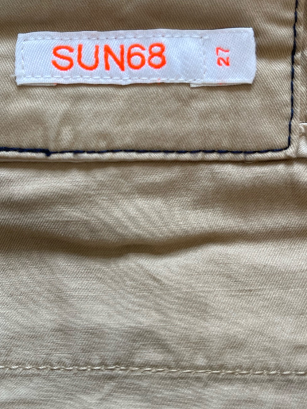 Sun 68 Slim Khaki Chinos in Beige. Size: 27 - Picture 8 of 9